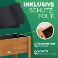 Casaria® Hochbeet 100x40x84cm FSC®-Zertifiziert Akazie 2stufig witterungsbeständig Massiv Holz Ablageboden Folie Kräuterbeet Pflanzkasten Beet Braun - Thumbnail 7