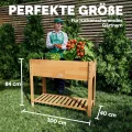 Casaria® Hochbeet 100x40x84cm FSC®-Zertifiziert Akazie 2stufig witterungsbeständig Massiv Holz Ablageboden Folie Kräuterbeet Pflanzkasten Beet Braun - Thumbnail 8