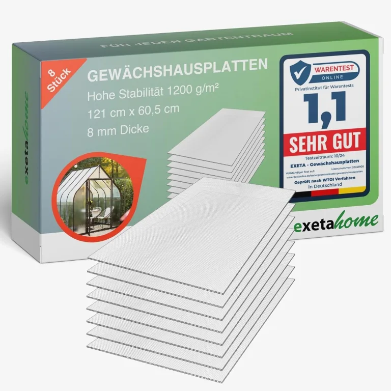 10x Gewächshausplatten 6mm I Polycarbonat Hohlkammerplatten für Gewächshäuser I PC Doppelstegplatten UV-beständig & bruchsicher I für Garten, Frühbeet uvm I 60,5cm x 150cm I Transparent – Bild 7