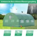 RELAX4LIFE Gewächshaus 4x3x2m-12m², Foliengewächshaus mit 6 Fenstern & 2 Reißverschlusstüren, Tunnelgewächshaus aus Metallrahmen & PE Folie, Treibhaus für Gemüse und Blumen,Grün - Thumbnail 4
