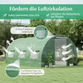 RELAX4LIFE Gewächshaus 4x3x2m-12m², Foliengewächshaus mit 6 Fenstern & 2 Reißverschlusstüren, Tunnelgewächshaus aus Metallrahmen & PE Folie, Treibhaus für Gemüse und Blumen,Grün - Thumbnail 9