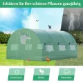 RELAX4LIFE Gewächshaus 4x3x2m-12m², Foliengewächshaus mit 6 Fenstern & 2 Reißverschlusstüren, Tunnelgewächshaus aus Metallrahmen & PE Folie, Treibhaus für Gemüse und Blumen,Grün - Thumbnail 10