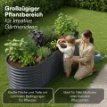 STEELSØN Hydra Hochbeet Metall – ovaler Pflanzenkasten 240x80x80 cm – Gemüsebeet Anthrazit – Beet für Garten & Balkon – Pflanzenbeet aus verzinktem Stahl – Kräuterbeet – Gartenbeet mit Kantenschutz - Thumbnail 7