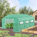 FIVMEN Gewächshaus Foliengewächshaus 4,5x2x2m Gartengewächshäuser mit Fernster und Tür Treibhaus Tomatengewächshaus Tomatenhaus für Garten Pflanze, Grün - Thumbnail 9