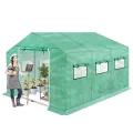 FIVMEN Gewächshaus Foliengewächshaus 4,5x2x2m Gartengewächshäuser mit Fernster und Tür Treibhaus Tomatengewächshaus Tomatenhaus für Garten Pflanze, Grün - Thumbnail 1