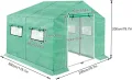 Gewächshaus Foliengewächshaus 3x2x2m Gartengewächshäuser mit Fernster und Tür Treibhaus Tomatengewächshaus Tomatenhaus für Garten Pflanze, Grün - Thumbnail 2
