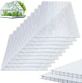 5X Polycarbonat Hohlkammerstegplatten 8mm Doppelstegplatte Polycarbonat 60,5 x 121 cm | 3,66 m² Gewächshausplatte UV-beständigen für Gewächshaus, Garten Treibhaus, Ersatzplatten - Thumbnail 1