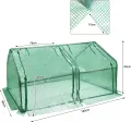 Gewächshaus Foliengewächshaus 180x90x90cm Gartengewächshäuser mit Tür Treibhaus Tomatengewächshaus Tomatenhaus für Garten Balkon, Grün - Thumbnail 2