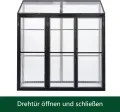 Aluminium Gewächshaus Beistell Tomatengewächshaus klein Dreitürig Treibhaus 180x55X190 cm - Thumbnail 4