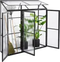Aluminium Gewächshaus Beistell Tomatengewächshaus klein Dreitürig Treibhaus 180x55X190 cm - Thumbnail 1