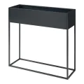 [en.casa] Blumenständer Joensuu Hochbeet Pflanzkübel Kräuterbeet Blumenkasten Pflanzkasten aus Stahl 80 x 80 x 25 cm Schwarz für drinnen und draußen - Thumbnail 4