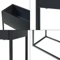 [en.casa] Blumenständer Joensuu Hochbeet Pflanzkübel Kräuterbeet Blumenkasten Pflanzkasten aus Stahl 80 x 80 x 25 cm Schwarz für drinnen und draußen - Thumbnail 7