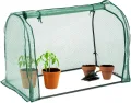 Relaxdays Foliengewächshaus, PE-Folie, aufrollbare Tür, HBT: 80x113x70 cm, Folientunnel, Stecksystem, transparent/grün - Thumbnail 1