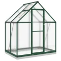 Rantry Gewächshaus-Rahmen mit grünem Sockel, 169 x 114 x 202 cm, aus Aluminium, Dekoration für Möbel, für Innen- und Außenbereiche, für Wohnzimmer und Büro - Thumbnail 2