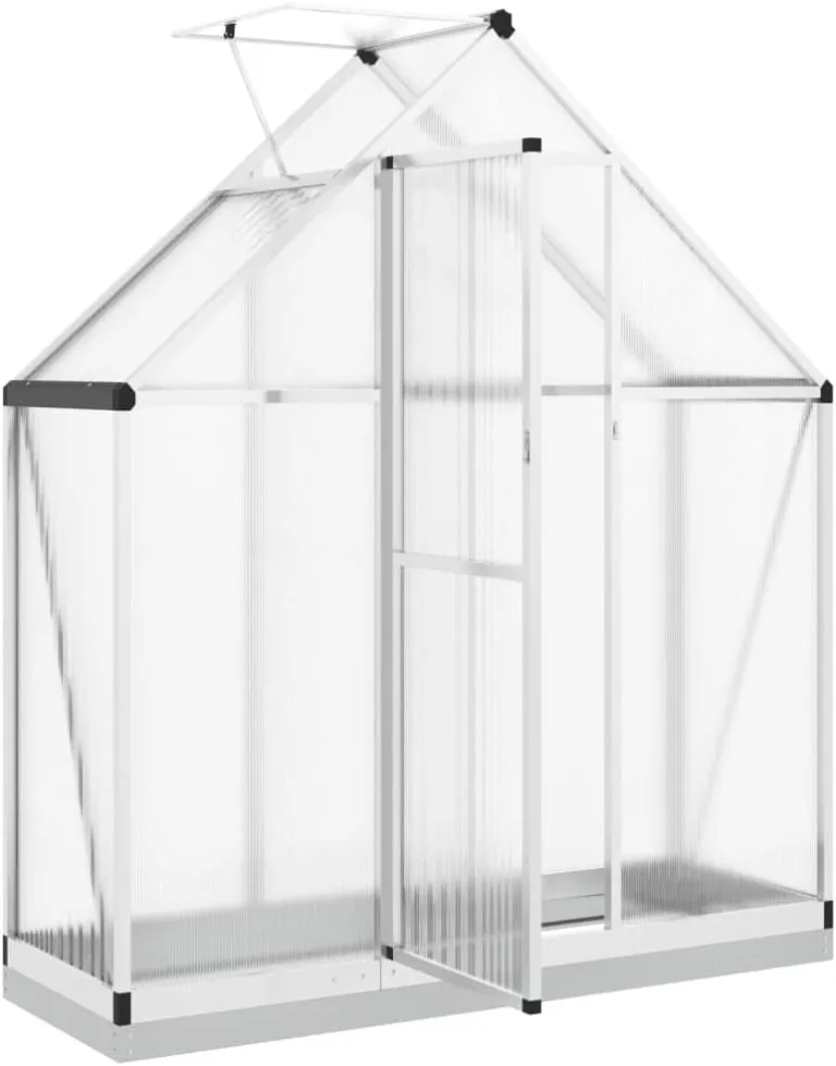 Gewächshaus-Rahmen mit silbernem Sockel, 169 x 58 x 202 cm, aus Aluminium, Dekoration für Möbel, für Innen- und Außenbereiche, für Wohnzimmer und Büro – Bild 7