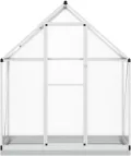 Gewächshaus-Rahmen mit silbernem Sockel, 169 x 58 x 202 cm, aus Aluminium, Dekoration für Möbel, für Innen- und Außenbereiche, für Wohnzimmer und Büro - Thumbnail 4