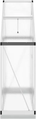 Gewächshaus-Rahmen mit silbernem Sockel, 169 x 58 x 202 cm, aus Aluminium, Dekoration für Möbel, für Innen- und Außenbereiche, für Wohnzimmer und Büro - Thumbnail 5