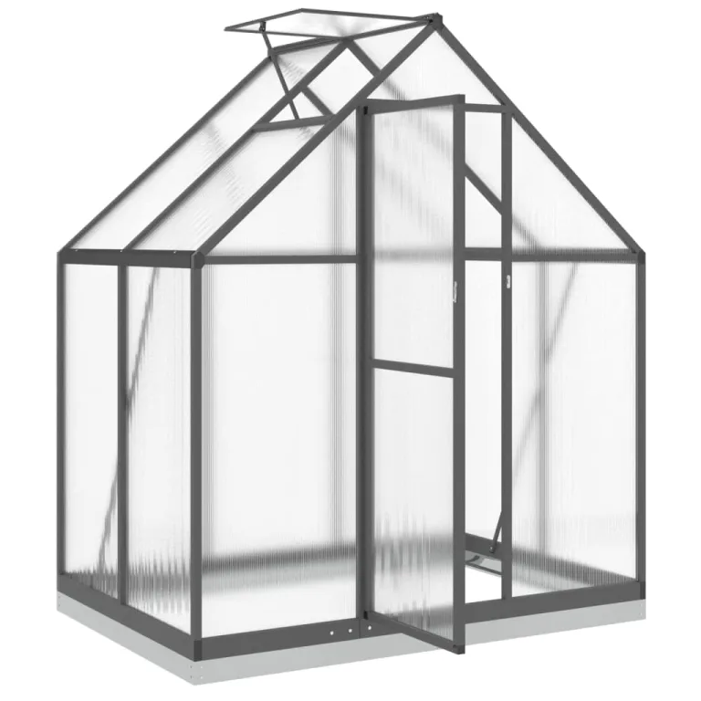 Rantry Gewächshaus-Rahmen mit anthrazitfarbenem Sockel, 169 x 114 x 202 cm, aus Aluminium, Dekoration für Möbel, für Innen- und Außenbereiche, für Wohnzimmer, Büro – Bild 6