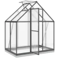 Rantry Gewächshaus-Rahmen mit anthrazitfarbenem Sockel, 169 x 114 x 202 cm, aus Aluminium, Dekoration für Möbel, für Innen- und Außenbereiche, für Wohnzimmer, Büro - Thumbnail 6