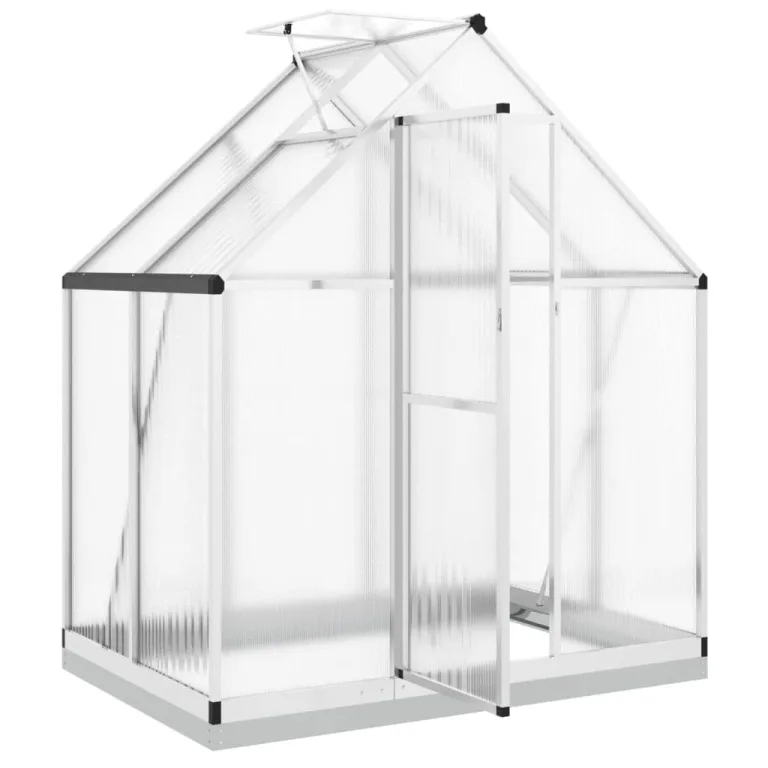 Rantry Gewächshaus-Rahmen mit silbernem Sockel, 169 x 114 x 202 cm, aus Aluminium, Dekoration für Möbel, für Innen- und Außenbereiche, für Wohnzimmer und Büro – Bild 6