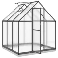 Rantry Gewächshaus-Rahmen mit anthrazitfarbenem Sockel, 169 x 169 x 202 cm, aus Aluminium, Dekoration für Möbel, für Innen- und Außenbereiche, für Wohnzimmer, Büro - Thumbnail 6