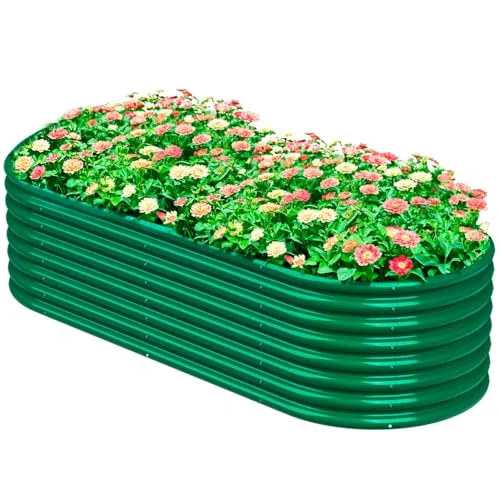1 Stück Hochbeet Metall 180x90x60 cm Verzinkter Stahl Pflanzkübel Blumenkasten Garten Pflanzkasten Gemüsebeet Gartenbeet Pflanzbeet verzinkte Gartenkisten für den Außenbereich (180*90*60 cm) (Grün) – Bild 8