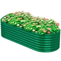 1 Stück Hochbeet Metall 180x90x60 cm Verzinkter Stahl Pflanzkübel Blumenkasten Garten Pflanzkasten Gemüsebeet Gartenbeet Pflanzbeet verzinkte Gartenkisten für den Außenbereich (180*90*60 cm) (Grün) - Thumbnail 8