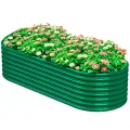 1 Stück Hochbeet Metall 180x90x60 cm Verzinkter Stahl Pflanzkübel Blumenkasten Garten Pflanzkasten Gemüsebeet Gartenbeet Pflanzbeet verzinkte Gartenkisten für den Außenbereich (180*90*60 cm) (Grün) - Thumbnail 1