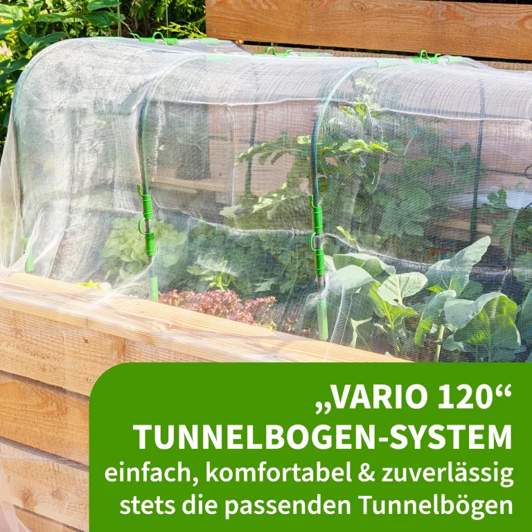 TTL GARDEN Vario 120 12xTunnelbogen System - 12er Set Folientunnel Bögen B 120 x H 140 cm zur Beetabdeckung - 4 mögliche Größen - rostfreie Stahl Tunnelbögen kunststoffbeschichtet + 60 Halteclips – Bild 5