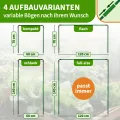 TTL GARDEN Vario 120 6xTunnelbogen System - 6er Set Folientunnel Bögen B 120 x H 140 cm zur Beetabdeckung - 4 mögliche Größen - rostfreie Stahl Tunnelbögen kunststoffbeschichtet + 30 Halteclips - Thumbnail 3