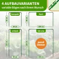 TTL GARDEN Vario 100 12xTunnelbogen System - 12er Set Folientunnel Bögen B 100 x H 120 cm zur Beetabdeckung - 4 mögliche Größen - rostfreie Stahl Tunnelbögen kunststoffbeschichtet + 60 Halteclips - Thumbnail 3