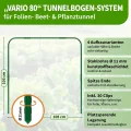TTL GARDEN Vario 100 6xTunnelbogen System - 6er Set Folientunnel Bögen H 106 x B 108 cm zur Beetabdeckung - 4 mögliche Größen - rostfreie Stahl Tunnelbögen kunststoffbeschichtet + 30 Halteclips - Thumbnail 2