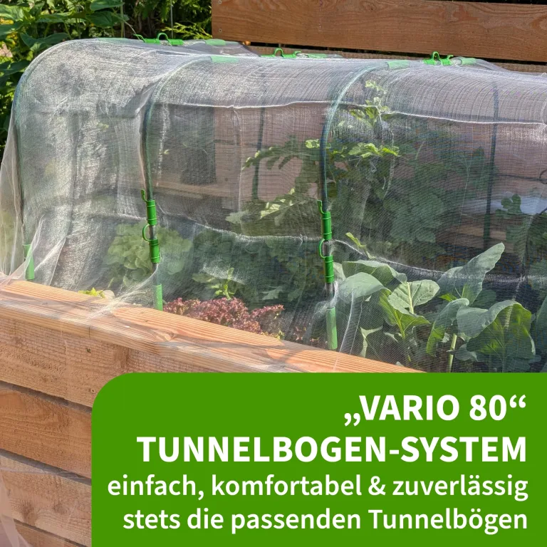 TTL GARDEN Vario 80 6xTunnelbogen System - 6er Set Folientunnel Bögen B 80 x H 100 cm zur Beetabdeckung - 4 mögliche Größen - rostfreie Stahl Tunnelbögen kunststoffbeschichtet - mit 30 Halteclips – Bild 5