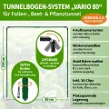 TTL GARDEN Vario 80 6xTunnelbogen System - 6er Set Folientunnel Bögen B 80 x H 100 cm zur Beetabdeckung - 4 mögliche Größen - rostfreie Stahl Tunnelbögen kunststoffbeschichtet - mit 30 Halteclips - Thumbnail 2