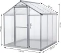 Gewächshaus Aluminium mit 182 x 178cm Fundament 4mm Platten gartengewächshäuser groß Treibhaus Winterfest Frühbeet Aufzucht 5,15m³ - Thumbnail 2