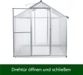 Gewächshaus Aluminium mit 182 x 178cm Fundament 4mm Platten gartengewächshäuser groß Treibhaus Winterfest Frühbeet Aufzucht 5,15m³ - Thumbnail 3
