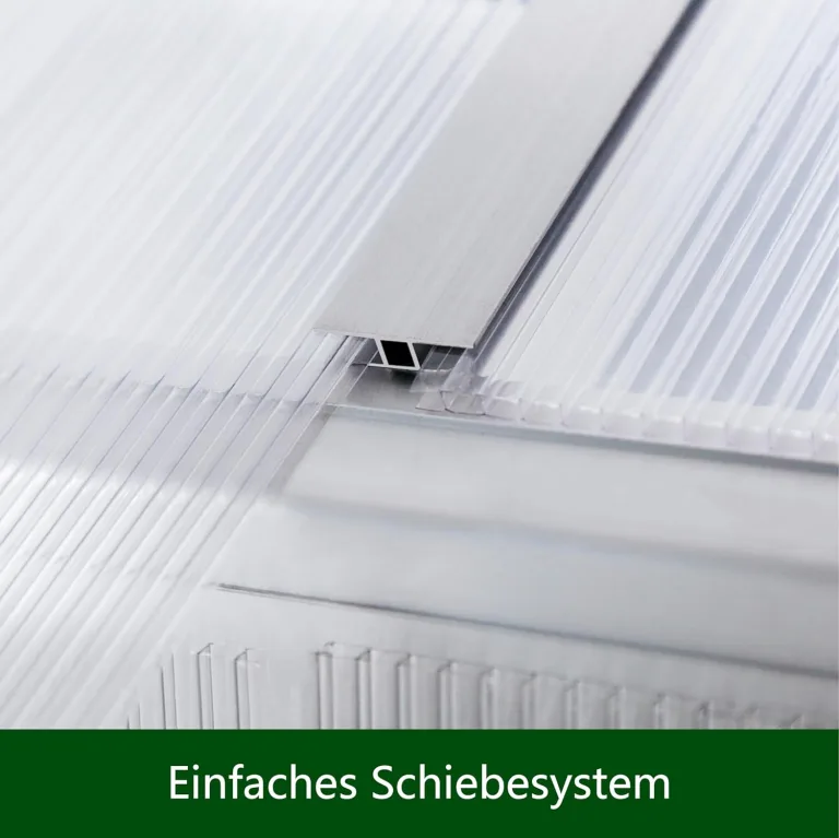 Gewächshaus Aluminium mit 242 x 178cm Fundament 4mm Platten gartengewächshäuser groß Treibhaus Winterfest Frühbeet Aufzucht 6,85m³ – Bild 6