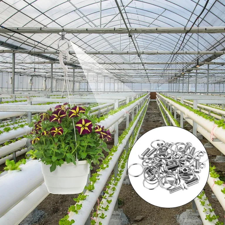 20 Sets Pflanzenhalterösen: 20 Hammerkopfschrauben & 20 Edelstahlringe & 20 Muttern, Gewächshaus Schrauben Zubehör für Gewächshäuser – Bild 6