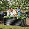 Amopatio Hochbeet Metall 2er-Set, Pflanzbeet Hochbeete für Garten, 180x90x60 cm, Hochbeete-kit 970 L für Gemüse Blumen Sukkulenten Kräuter, Blumenbeet & Pflanzentrog, Verzinkter Stahl, Schwarz - Thumbnail 2