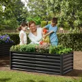 Amopatio Hochbeet Metall 2er-Set, Pflanzbeet Hochbeete für Garten, 180x90x60 cm, Hochbeete-kit 970 L für Gemüse Blumen Sukkulenten Kräuter, Blumenbeet & Pflanzentrog, Verzinkter Stahl, Schwarz - Thumbnail 6