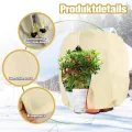 1 Stück Winterschutz für Pflanzen Frostschutz Schutzhülle Winterschutz Kübelpflanzensack mit Zugband, Wiederverwendbar Winter Pflanzenschutzsack Atmungsaktiv Reißfest 140X200CM (Beige) - Thumbnail 4