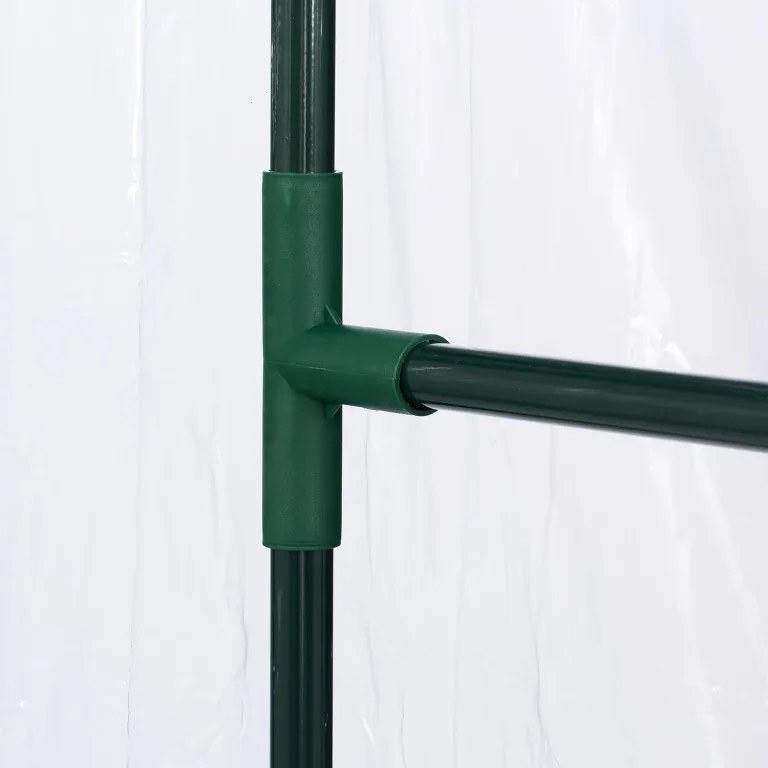 Relaxdays Gewächshaus Balkon, Pflanzsack, HxBxT: 153 x 89 x 49 cm, Foliengewächshaus, PVC-Folie, Stahl, transparent/grün – Bild 7