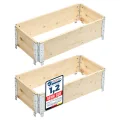 Garronda naturbelassene Hochbeete für Garten Palettenrahmen Hochbeet Holz steckbar stapelbar faltbar für Pflanzen Blumen Kräuter Obst und Gemüse Natural 3 Stück 60x40x20 cm GD-0141 - Thumbnail 10