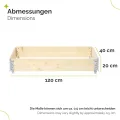 naturbelassene Hochbeete für Garten Palettenrahmen Hochbeet Holz steckbar stapelbar faltbar für Pflanzen Blumen Kräuter Obst und Gemüse Natural 3 Stück 120x40x20 cm GD-0141 - Thumbnail 3