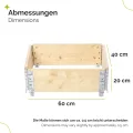 Garronda naturbelassene Hochbeete für Garten Palettenrahmen Hochbeet Holz steckbar stapelbar faltbar für Pflanzen Blumen Kräuter Obst und Gemüse Natural 2 Stück 60x40x20 cm GD-0141 - Thumbnail 2