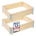 Garronda naturbelassene Hochbeete für Garten Palettenrahmen Hochbeet Holz steckbar stapelbar faltbar für Pflanzen Blumen Kräuter Obst und Gemüse Natural 1 Stück 120x40x20 cm GD-0141 - Thumbnail 7
