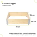 Garronda naturbelassene Hochbeete für Garten Palettenrahmen Hochbeet Holz steckbar stapelbar faltbar für Pflanzen Blumen Kräuter Obst und Gemüse Natural 1 Stück 80x60x20 cm GD-0141 - Thumbnail 2