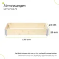 Garronda naturbelassene Hochbeete für Garten Palettenrahmen Hochbeet Holz steckbar stapelbar faltbar für Pflanzen Blumen Kräuter Obst und Gemüse Natural 2 Stück 120x40x20 cm GD-0141 - Thumbnail 2