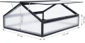 Frühbeet Alu Mini Gewächshaus Hochbeet Treibhaus UV-Schutz Pflanzbeet mit Doppeldach lichtdurchlässig Frühbeetkasten HxBxT: 117x97X53 cm Doppeldach Schwarz - Thumbnail 2
