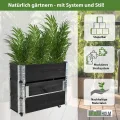 TRUTZHOLM Hochbeet aus Holz 80x30x68 cm Kräuterbeet mobiler Einsatz auf Rollen Feststellbremsen für Garten und Balkon, Kräuter oder Blumenkasten, mit Stauraum Fach, teilbar, zeitlos, flexibel - Thumbnail 2